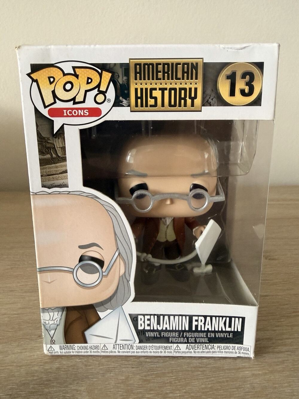 Funko Pop Icons American History Benjamin Franklin #13 Vaulted New Box Wear